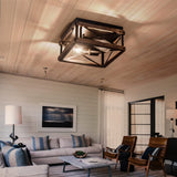 Flush Mount Light Fixture, 2-Light Rustic Ceiling Light Combine