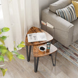 Industrial Nesting Coffee Table, Set of 3 End Tables for LivingRoom