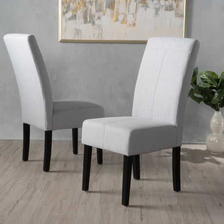 Pertica Fabric Dining Chair (Set Of 2),Wood, Light Grey