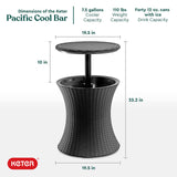 Pacific Cool Bar Outdoor Patio Furniture and Hot Tub Side Table