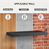 Floating Shelves Black, Wall Shelves with Invisible Brackets for Bedroom, Bathroom