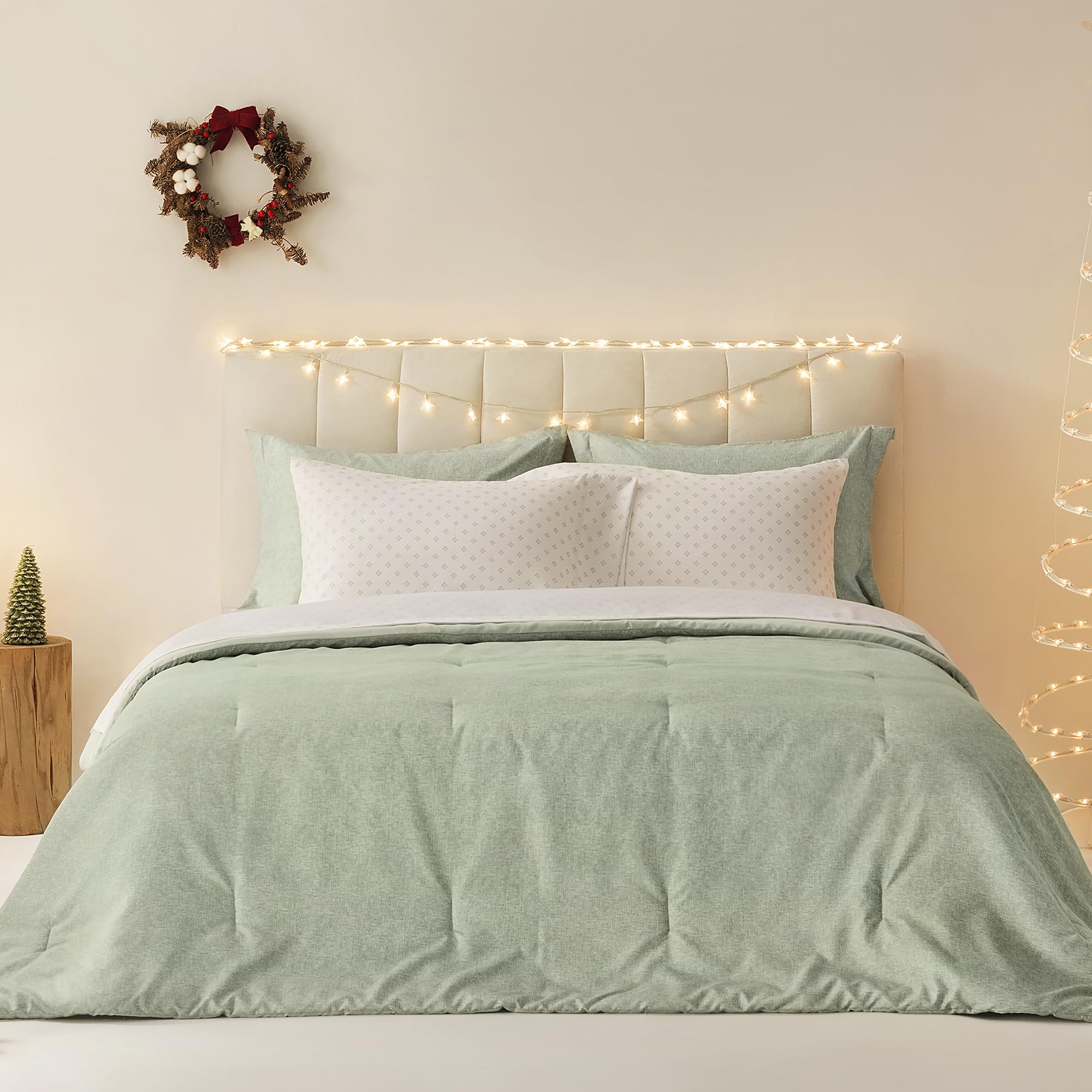Queen 7 Pieces Comforter Set, Boho Bed Sets for Queen Size, Farmhouse Bedding Sets