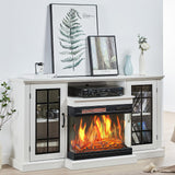 Fireplace TV Stand with 3-Sided Glass Electric Fireplace