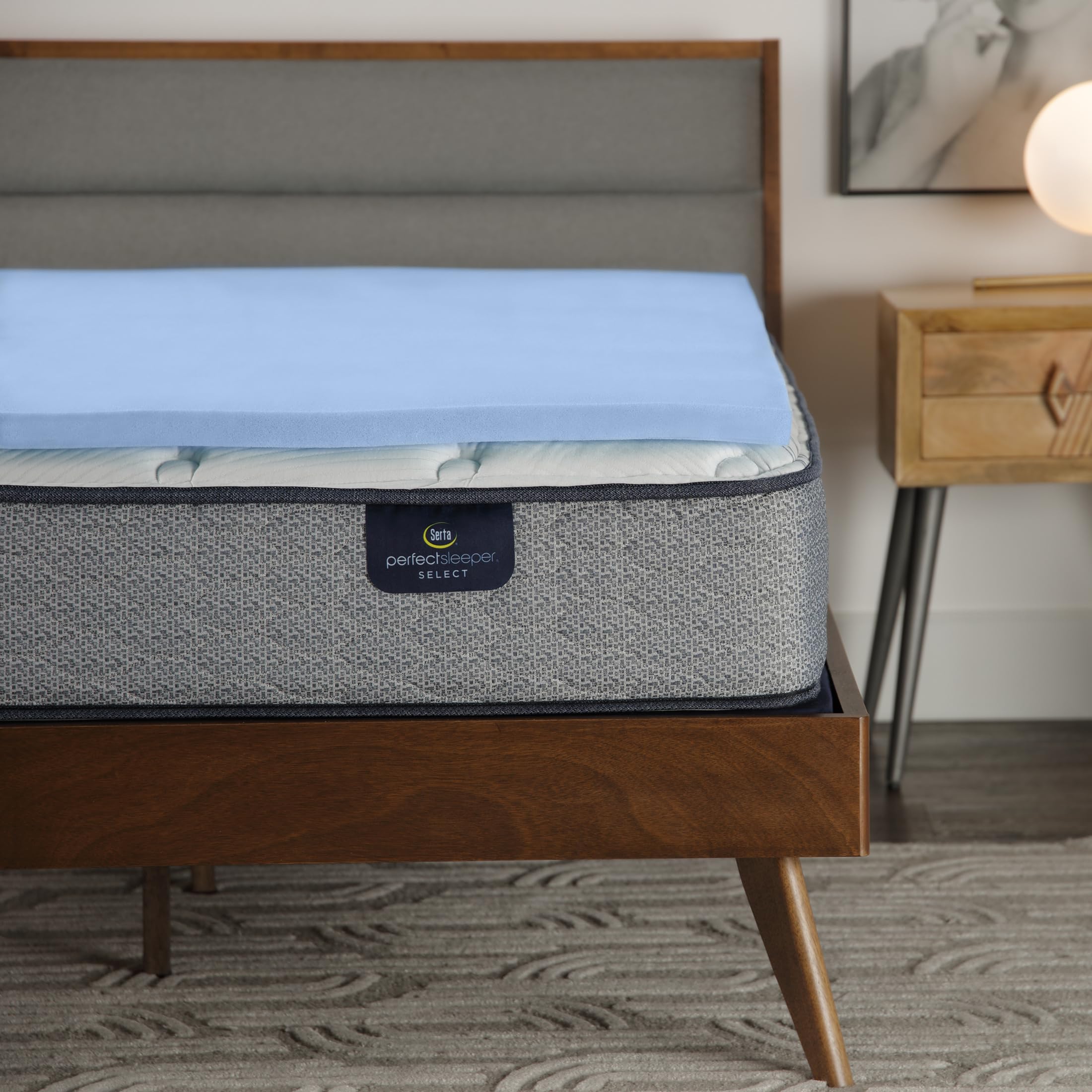Comfort Cool Memory Foam Mattress Topper, 1.5 Inch, Queen