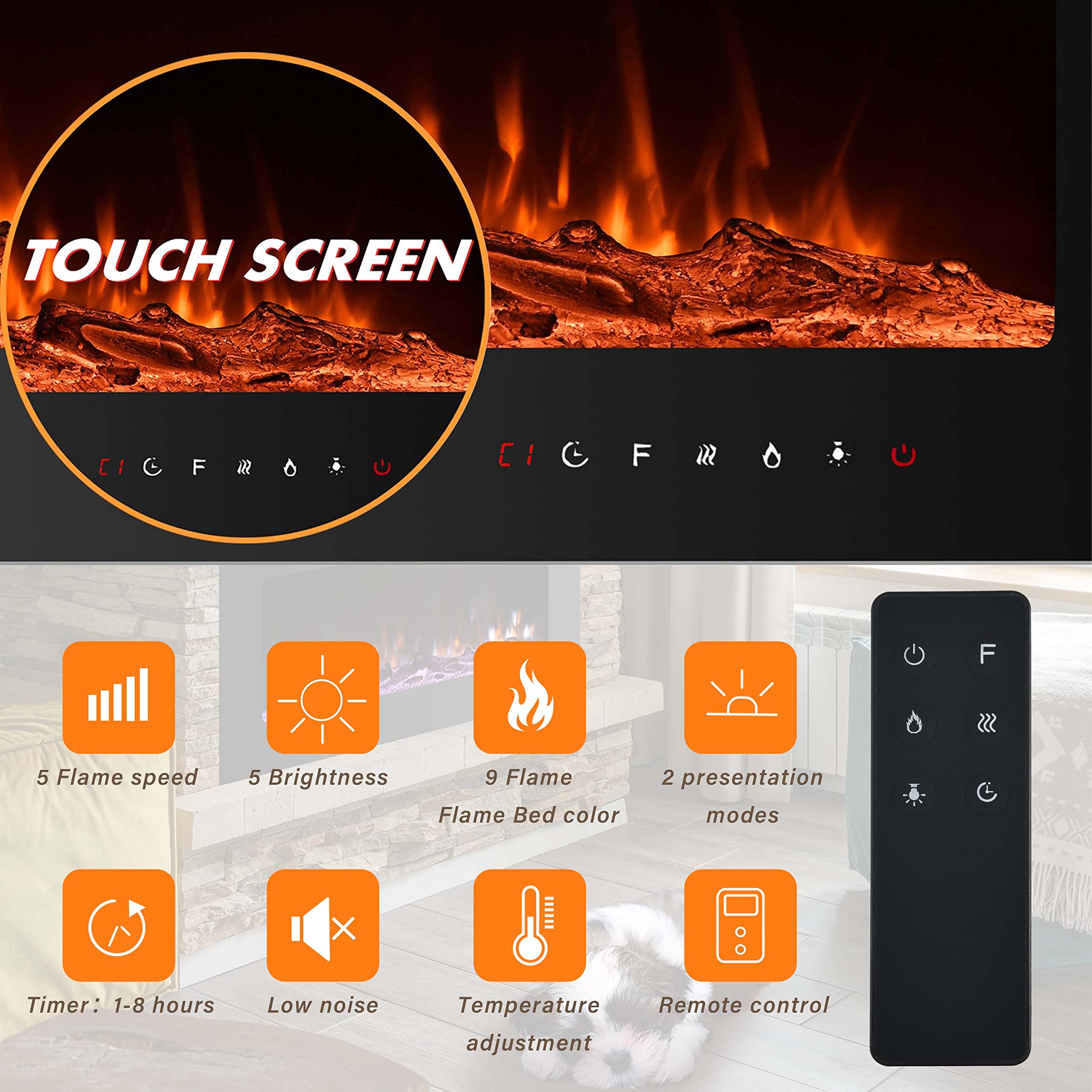 70 inches Electric Fireplace Inserts Electric Fireplace Wall Mounted