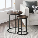 Lula Nesting Round Side Set of 2, Accent End Table for Living Room