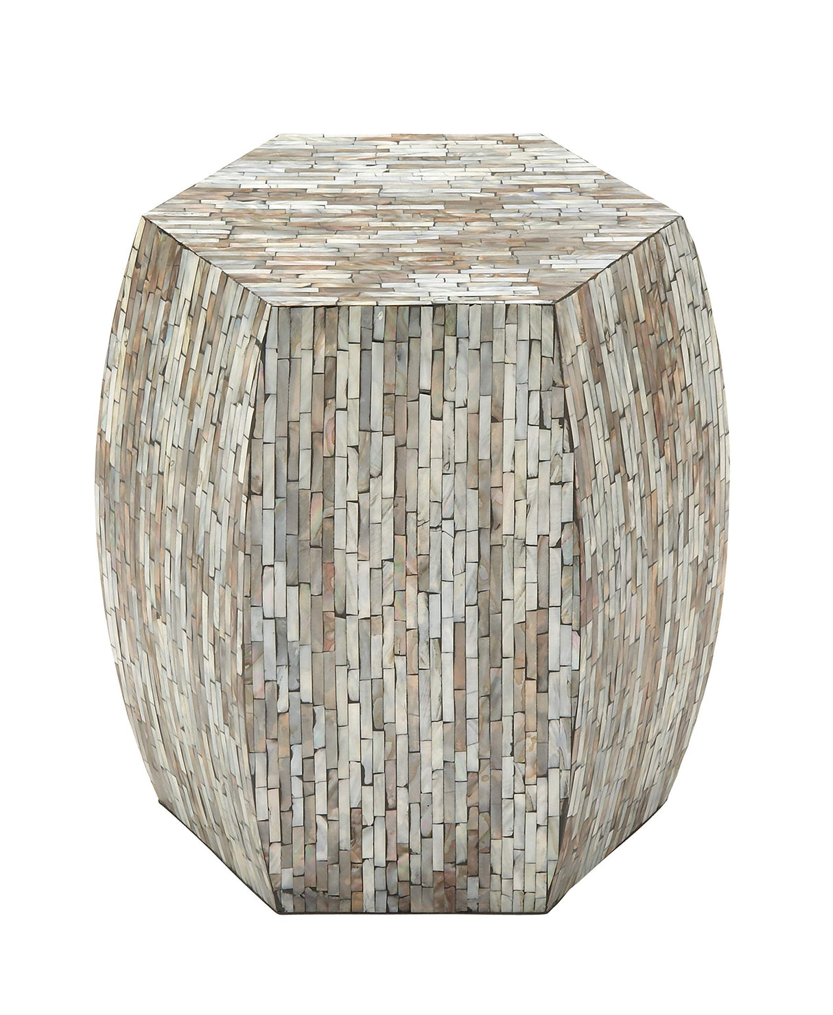 Mother of Pearl Hexagon Accent Table, 16" x 16" x 16"