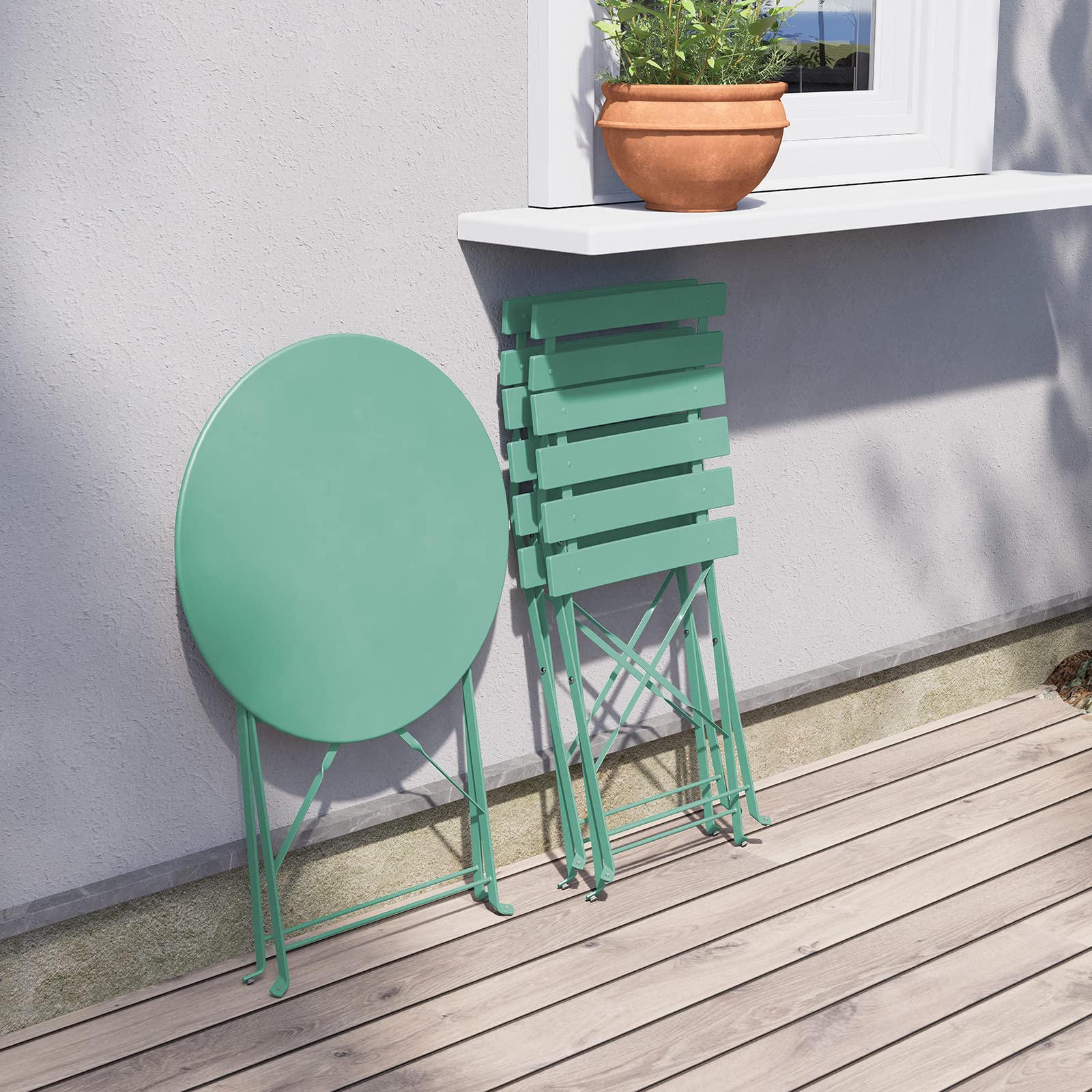 3-Piece Bistro Set Folding Outdoor Furniture Sets with Premium Steel Frame