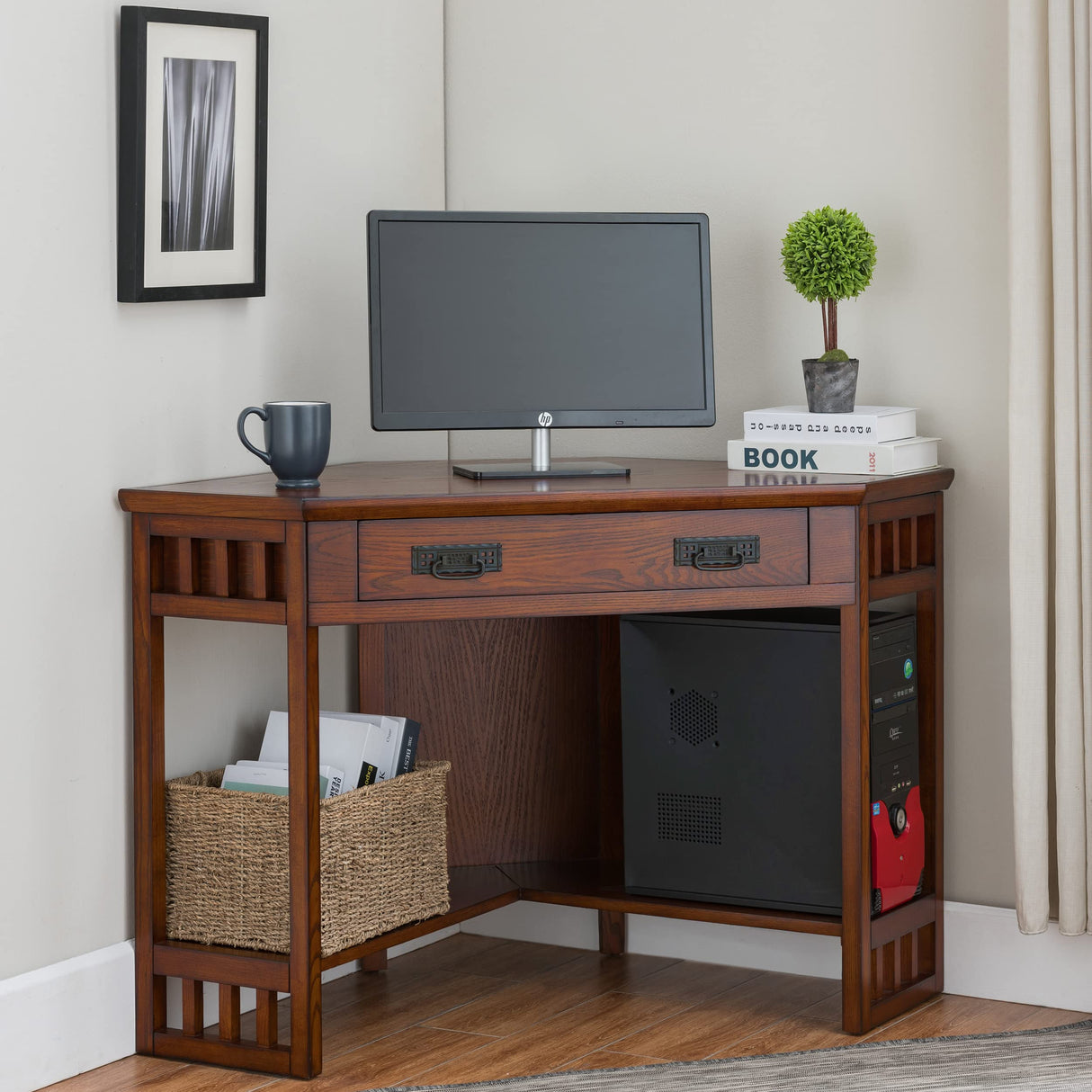 Corner Computer and Writing Desk