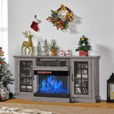 Fireplace TV Stand with 3-Sided Glass Electric Fireplace