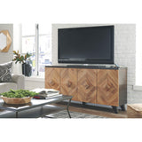 Robin Ridge Modern Wood Accent Cabinet or TV Stand, Brown & Black