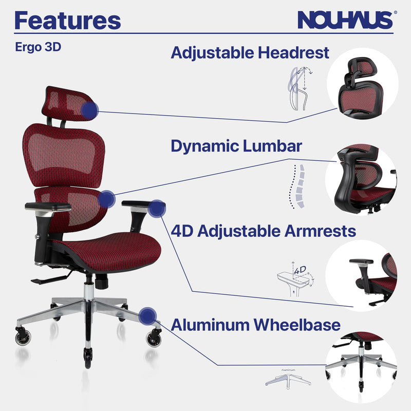 Ergo3D Ergonomic Office Chair - Rolling Desk Chair