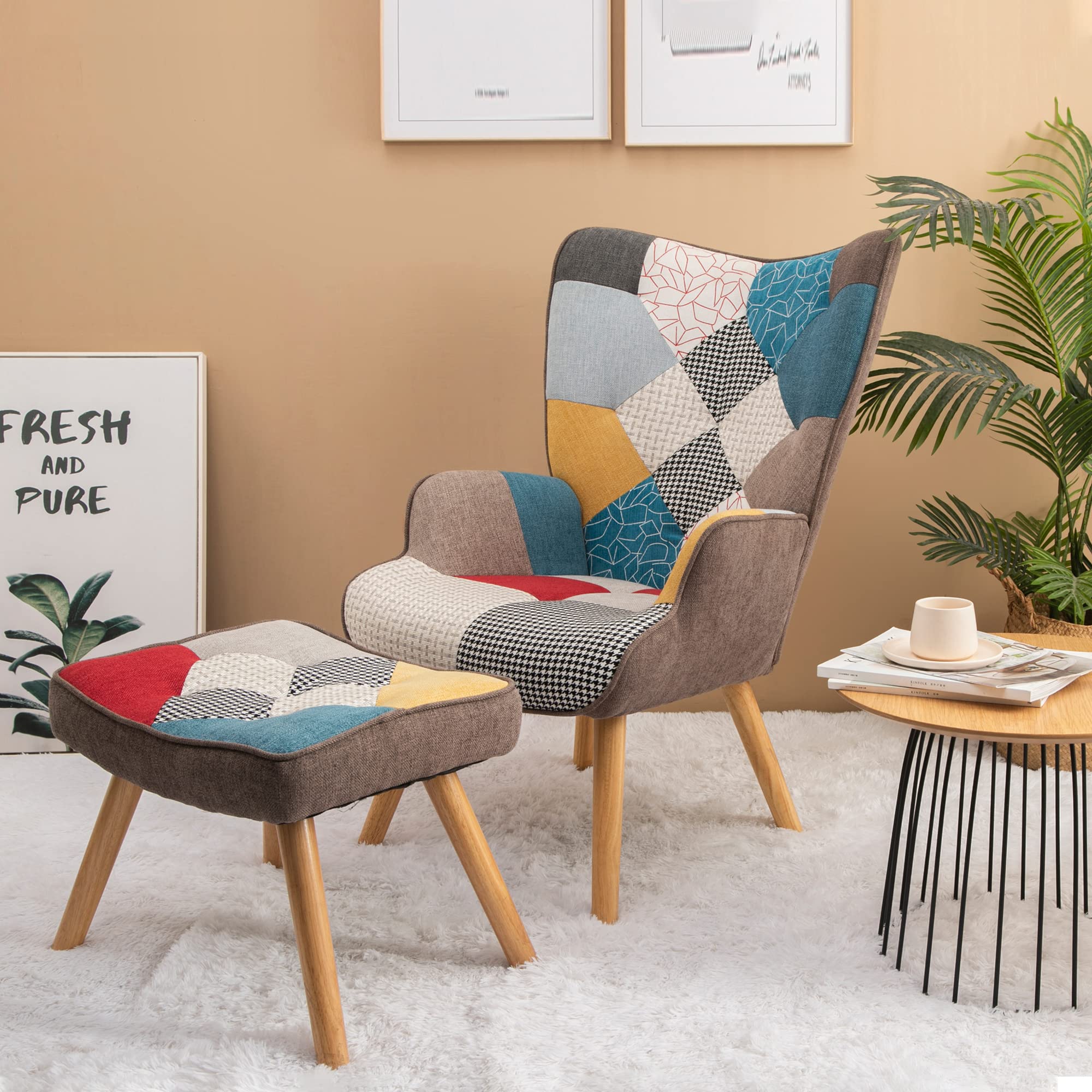 Accent Chair with Ottoman Living Room Chair and Ottoman Set