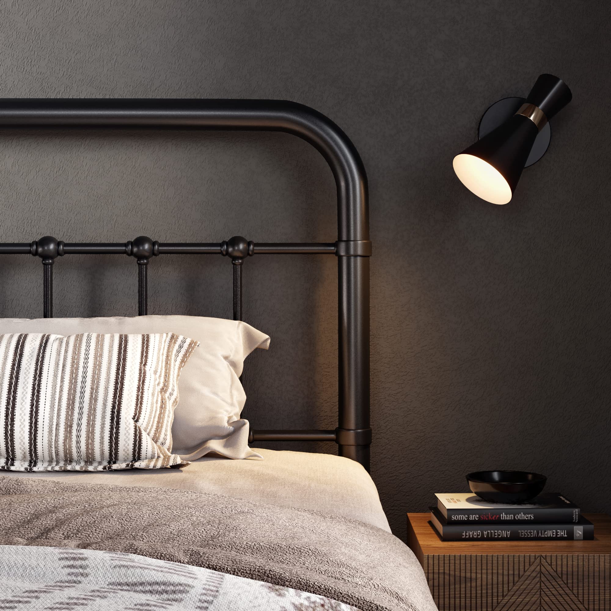 Full Size Metal Platform Bed Frame with Victorian Style