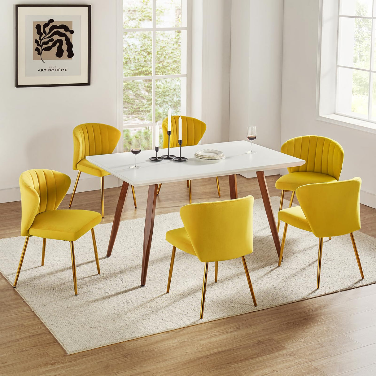 Velvet Dining Chairs, Modern Small Armless Accent Chair