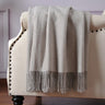 Silk Throw Blanket with Fringe, Pure Mulberry Silk, Naturally Soft