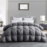 Oversized King Feather and Down Comforter, Grey Pinch Pleat Thick Duvet Insert