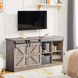 Farmhouse TV Stand for 65 Inch TVs, Modern Rustic Entertainment Center