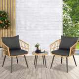 3 Pieces Outdoor Furniture Resin Patio Set Bistro Set Outdoor Conversation Set