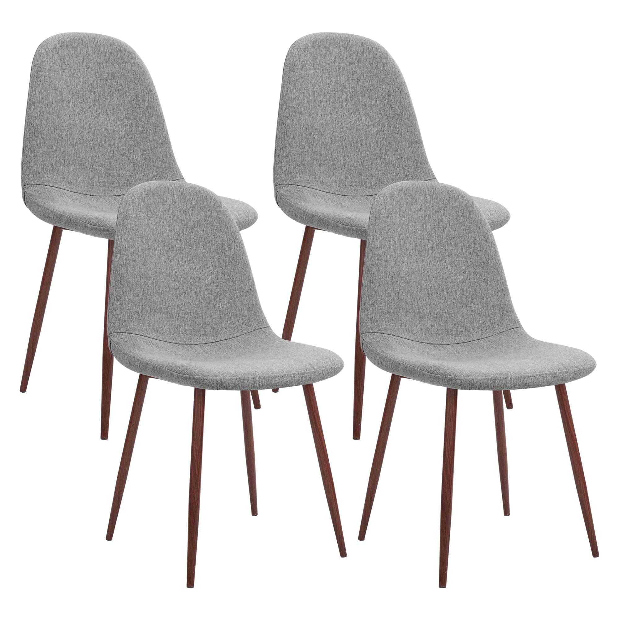 Fabric Cushion Seat Back, Mid Century Metal Legs for Kitchen Room Side Chair