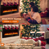 Wall Recessed and Wall Mounted Linear Fireplace Heater