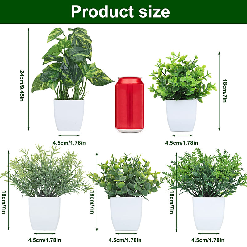 10 Packs Small Fake Potted Plants Mini Artificial Desk Plants