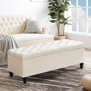 Storage Ottoman 50.2 Inches Upholstered Fabric Storage Ottoman Bench