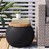 Outdoor Side Table,Black Drum Outdoor End Tables