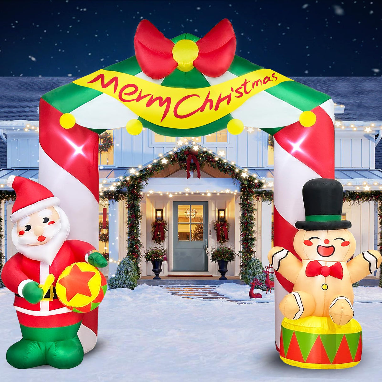 10 FT Christmas Inflatables Arch Outdoor Decorations