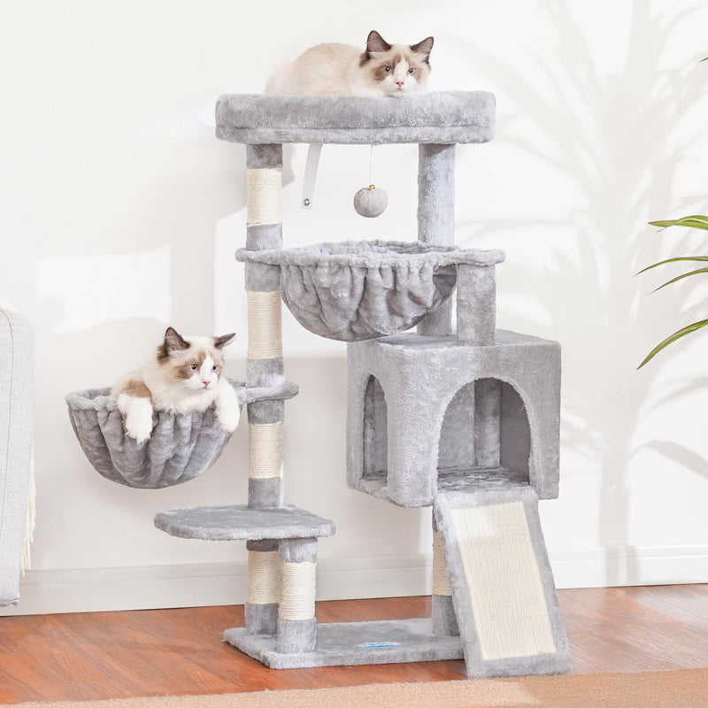 Cat Tree, Cat Tower for Indoor Cats, Cat House with Large Padded Bed, Cozy Condo