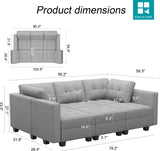 Convertible Sectional Sleeper Sofa Bed Modular Sofa Sleeper Couch Set