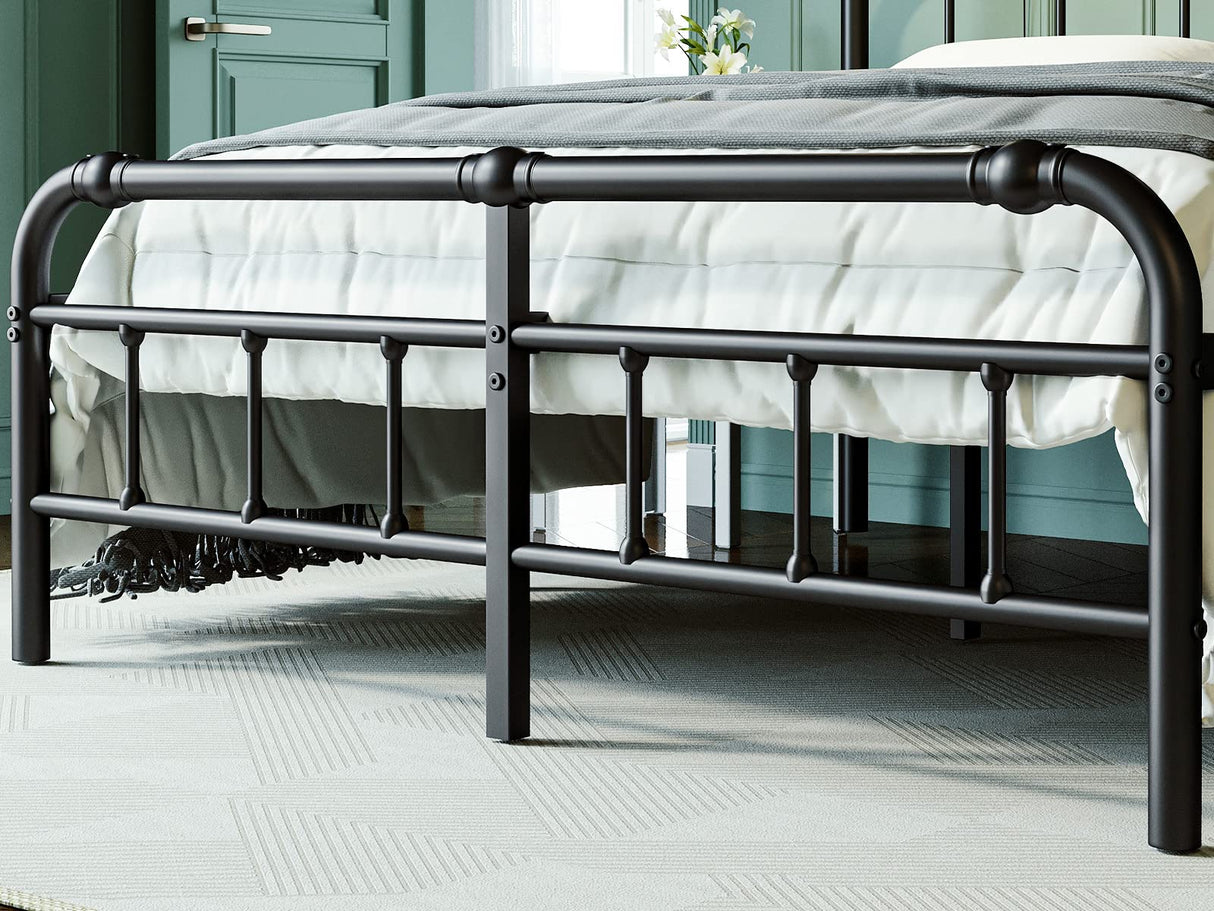 King-Bed-Frame-with-Headboard and Footboard, 18 Inch Metal Platform King