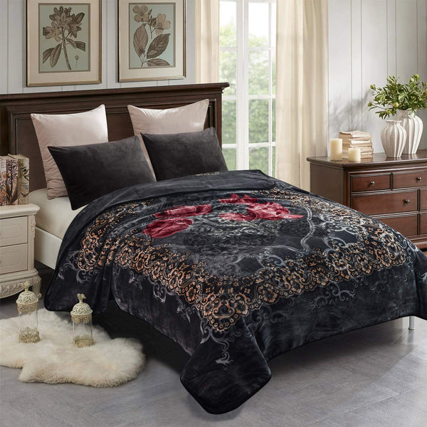 Fleece Blanket King Size, Heavy Korean Mink Blanket 85 X 95 Inches- 9 Lbs