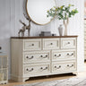 Farmhouse 7 Drawers Dresser Chests for Bedroom, Wood Rustic Tall Chest of Drawers