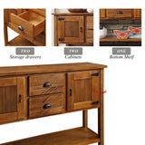 48" Solid Wood Sideboard Console Table, Retro Style Storage Dining Buffet