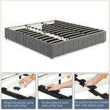 King Bed Frame Upholstered Platform Bed with 4 Storage Drawers