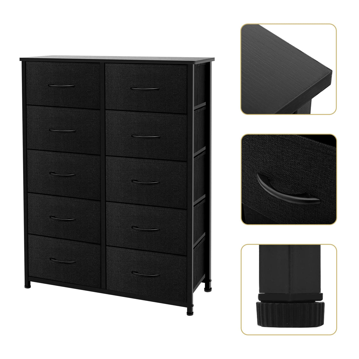 10, Wide Fabric Storage and Organization, Bedroom Dresser