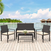 Patio Furniture Set, 4 Pcs Outdoor Conversation Furniture Extra Cushions