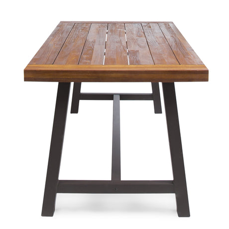 Carlisle Outdoor Dining Table with Iron Legs