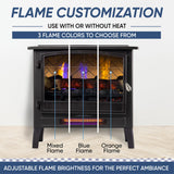 Country Living Infrared Freestanding Electric Fireplace Stove Heater in Navy Blue