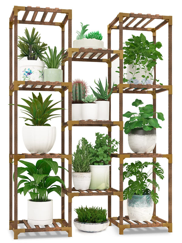 Plant Stand Indoor Outdoor, 11 Tier Reinforced Plant Shelf Tall for Multiple Plants