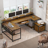 U Shaped Desk, Reversible L Shaped Home Office