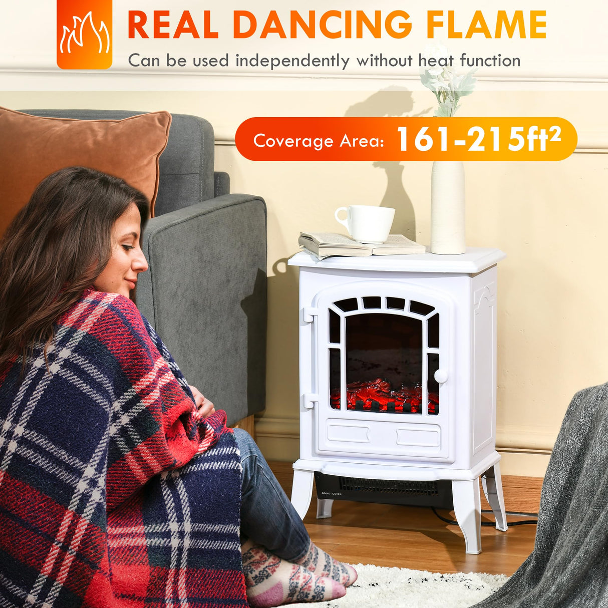 22" Free Standing Electric Fireplace Stove