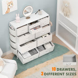 White Dresser for Bedroom with 10 Drawers Chest of Drawers