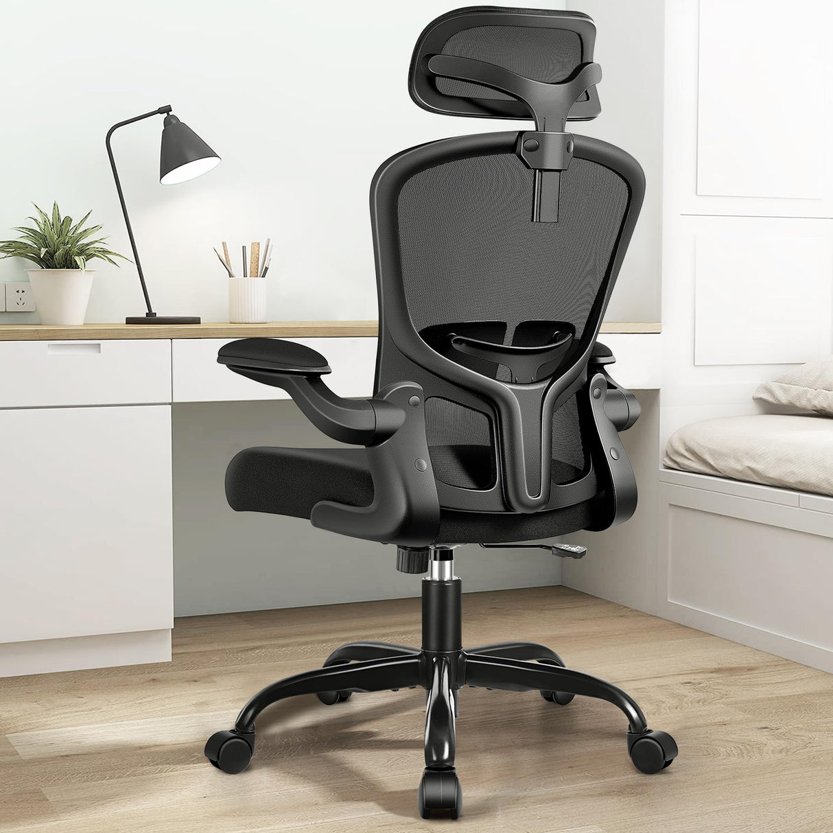 Office Chair Ergonomic Desk Chair with Headrest, High Back Computer Chair