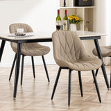 Dining Chairs Set of 2, Khaki Armless Dinner Chairs