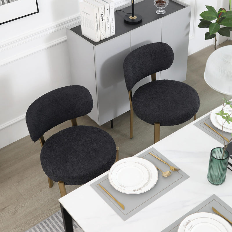 Black Dining Chairs Set of 2, Upholstered Modern Dining Room Chairs
