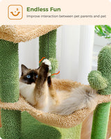 4-in-1 Cactus Cat Tree, 33 Inches Cat Tower for Indoor Cats