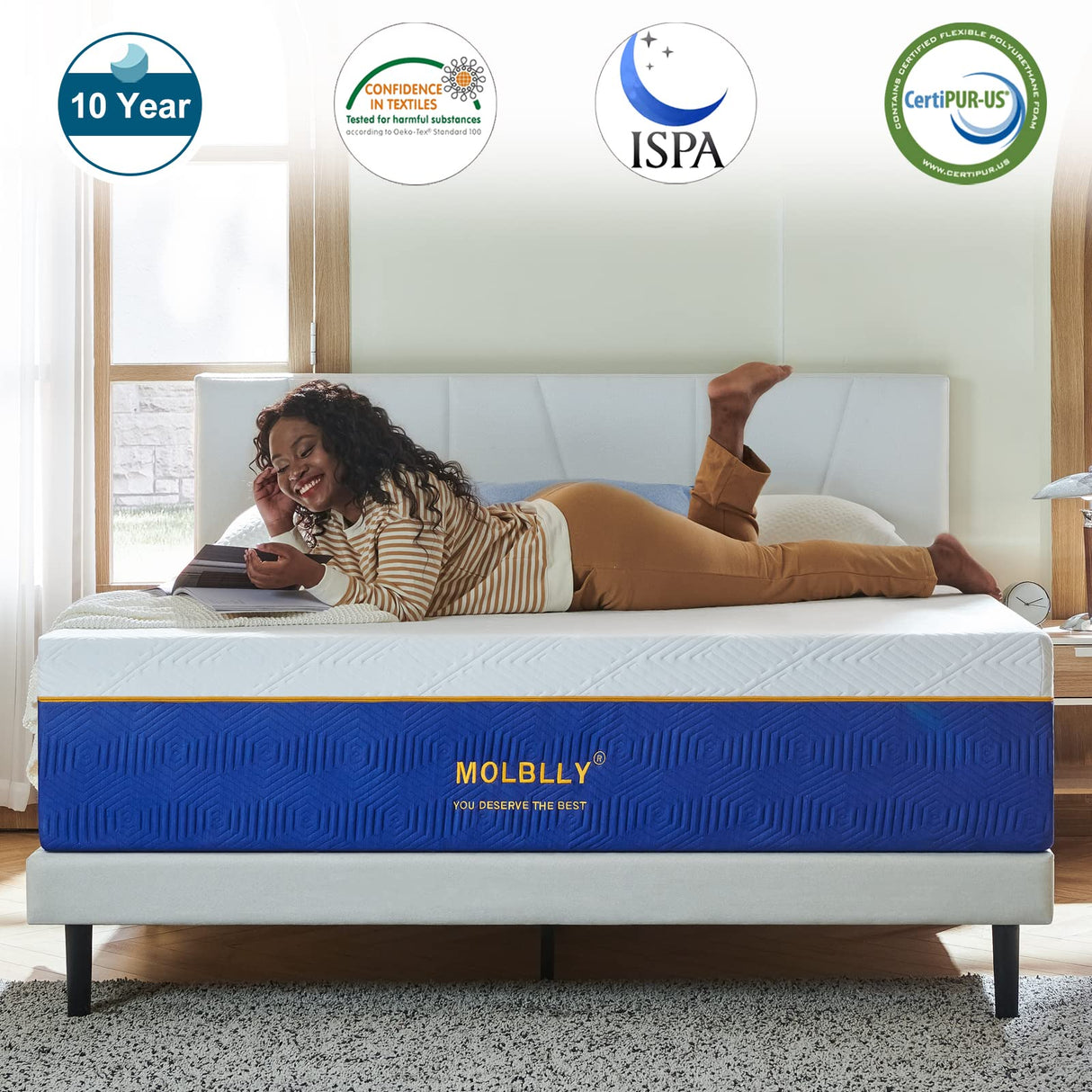 Queen Size Mattress, 12 Inch Cooling-Gel Memory Foam Mattress Bed in a Box