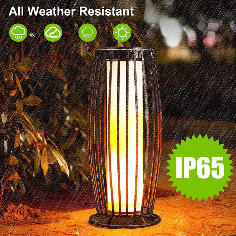 Outdoor Solar Lantern Indoor&Outdoor Floor Lamp Solar Flickering Flame Lantern
